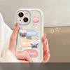 Applicable To Apple 14promax Mobile Phone Case IPhone 13/15 Three-dimensional Pigment Rabbit Chain 11 Silicone All-inclusive X