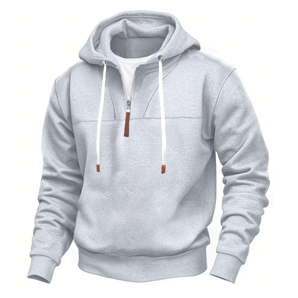 Classic American Mens Fleece Hoodie With Zipper Pouch For Casual Winter Wear