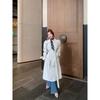 Kumikumi British Style Temperament Creamy-white Trench coat Outerwear Women clothes Autumn Double Breasted Loose Mid-Length Coat