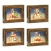 Seasonal Musical Picture Frame Feature Stmospheres LED Light Revolving Snowfalls And Durable Plastic Design
