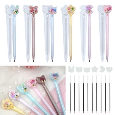 Ballpoint Pen Silicone Molds Resin Casting Mold DIY Daily Stationery Mold for Making Animals Star Moon Heart Pen Gift