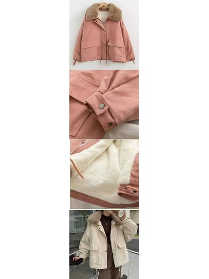 Petite Women's 2025 Winter Parka: Fleece-lined, Thickened Cotton Jacket with Fur Collar