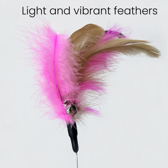 Silicone Cat Collar Toy with Bell Adjustable Teasing Wand Cats Interactive Feather Collar Toys Self-Entertaining Pet Supplies for Play All Day