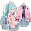 Miku Hatsune Vocaloid Cosplay Costume Set School Jacket Jk Uniform Dress Party