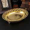Light Luxury Lace European Golden Fruit Plate Creative Fruit Plate Dried Fruit Plate High-end Guest Restaurant Cabaret Tray Metal Craftsmanship