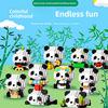 Cute Panda Lega Building Blocks Pandas Eat Bamboo Lega Toys Building Blocks Panda Cartoon Model Brick Toy For Children Gifts