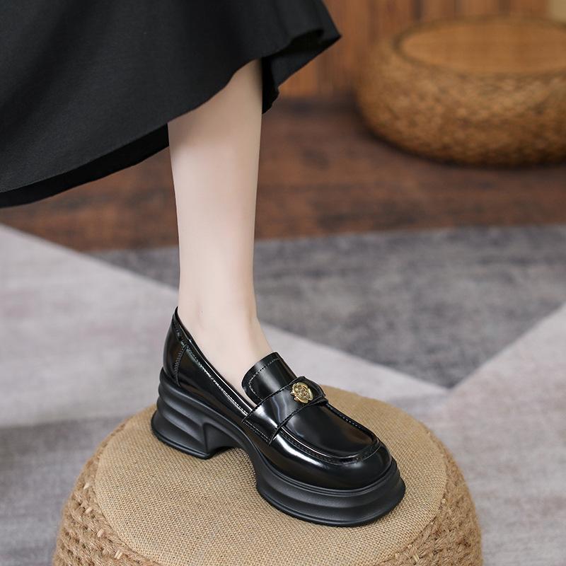 

Кожаные туфли на плоской подошве Yuexinwang для женской обуви Huizhou, такие же туфли Su Yinyin, черные универсальные туфли на платформе с увеличенным размером, женские 34