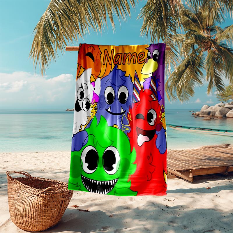 Personalized customized proof beach towel with Garten Of Banban pattern - soft, absorbent,quick-drying,perfect swimming,camping&bathing