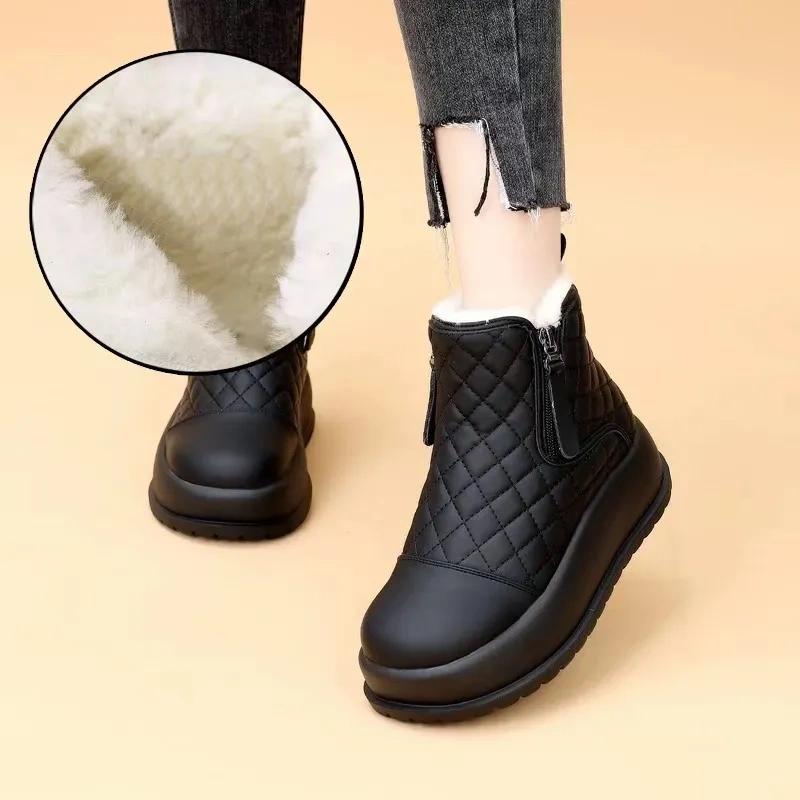 Snow Boots, Warm Short Boots, Women's Fashion, Thick-soled Cotton Shoes, Plus Velvet Thickening