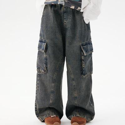 2025 Herbst Kinder Retro Patchwork Jeans mit Taschen