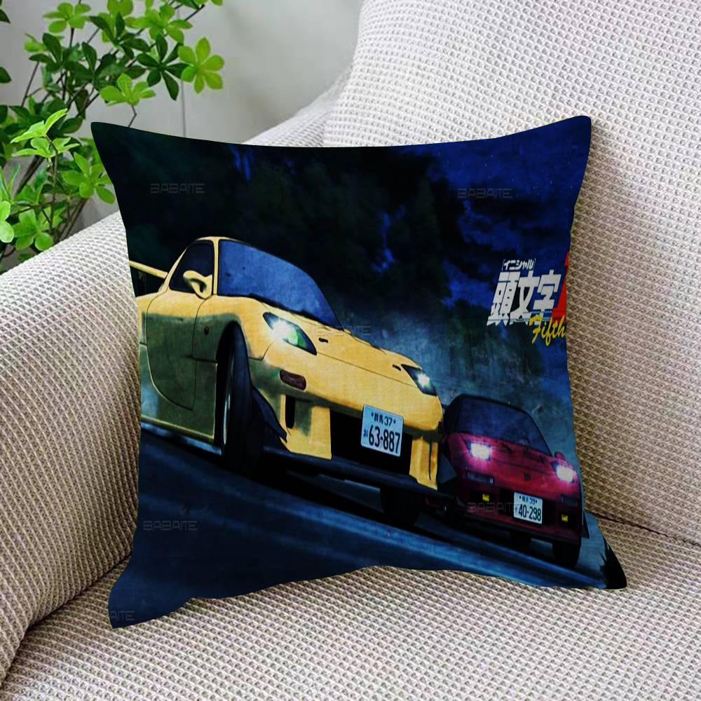 

Initial D Fujiwara Tofu Shop Personalized Picture Text Home Decorative Pillows Household Gifts 45x45cm 12x12Inch