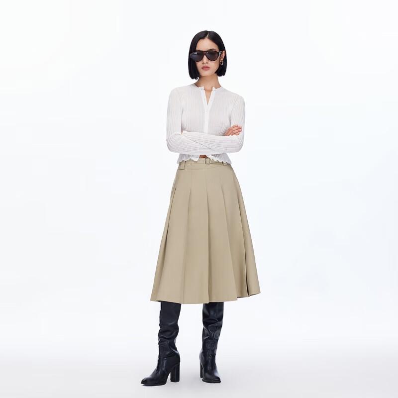 Veromoda Pleated A-line Skirt with Belt