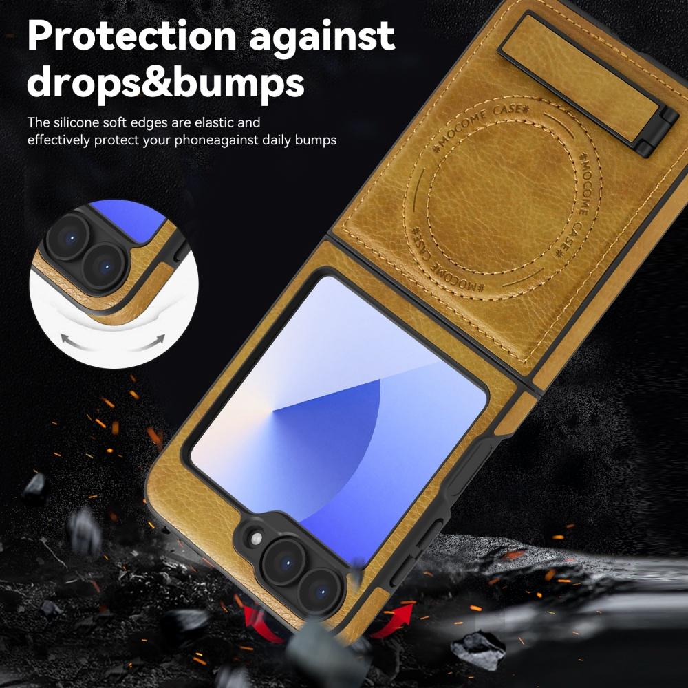 Samsung Z Flip7 Magnetic Flip Stand Case Luxury Business Leather Case Samsung Z Flip 7 6 5 4 3 Fold Shockproof Protection Cover