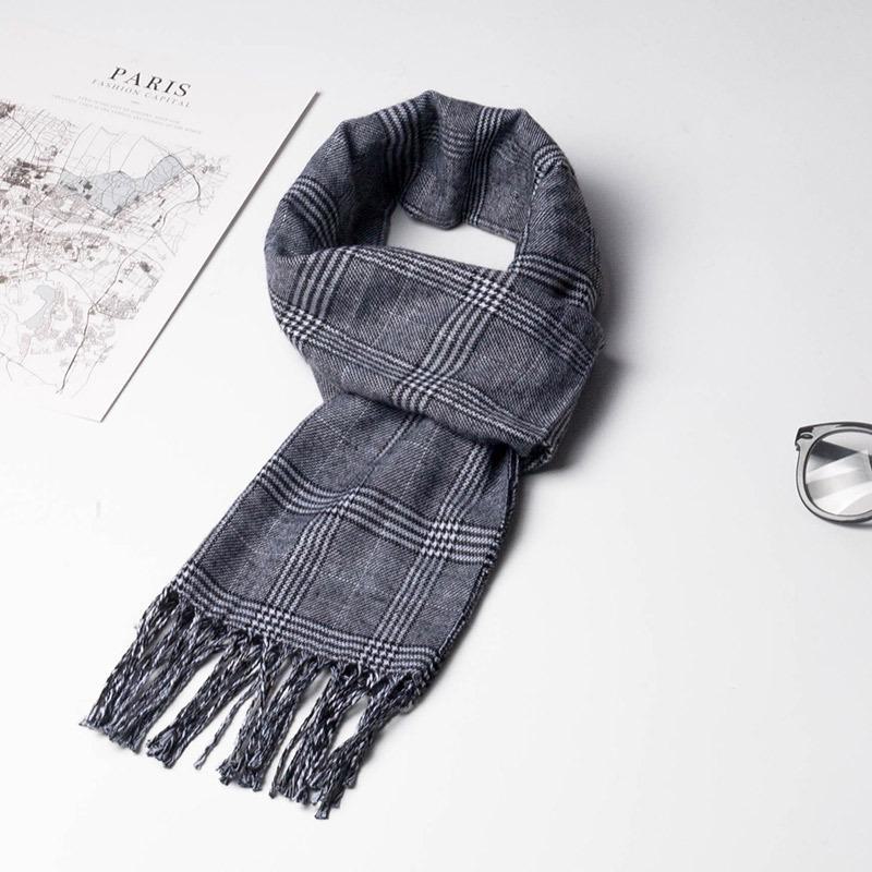 2024 Women's & Men's Beige Plaid Scarf - Versatile Japanese Style Winter Shawl