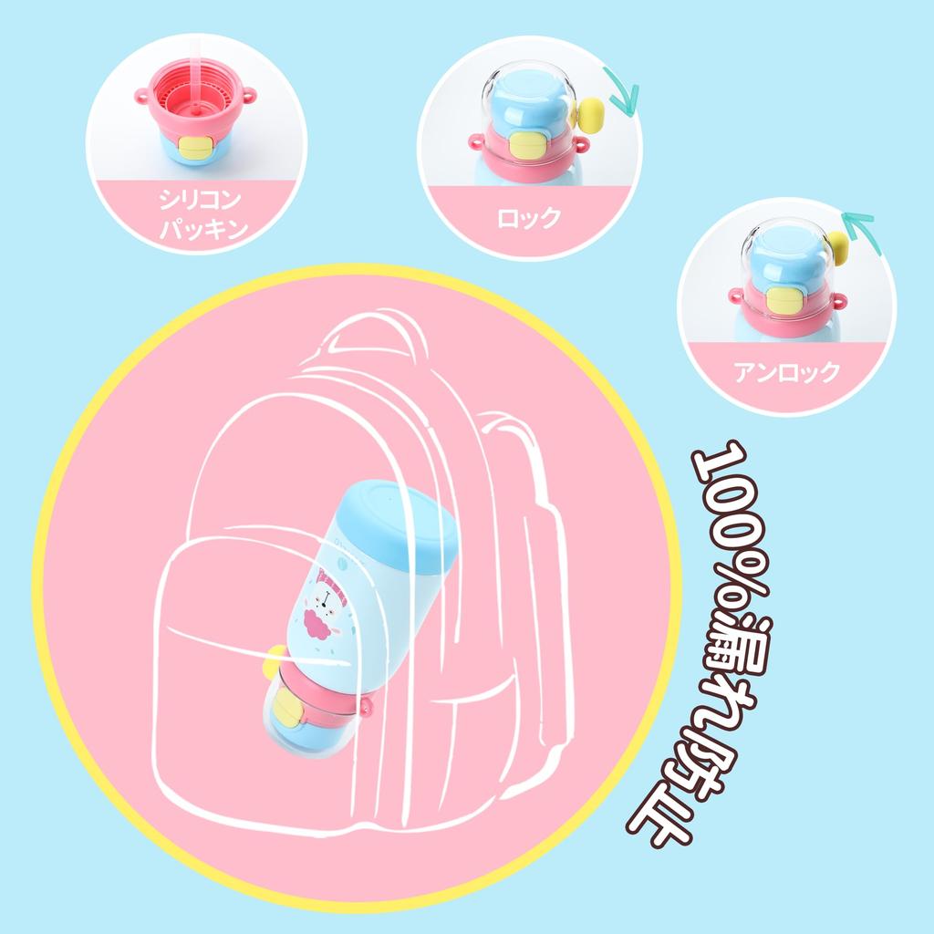 SANTECO Wasserflasche mit Vakuum Weit 316 Edelstahl Sportgetränk Sportflasche Kinder 3-Wege-Strohhalm, 500ml, Isoliert, Mundstück, Stahl, Kompatibel,