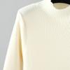 Women Autumn Winter High Neck Solid Color Long Sleeve High Waist Thicken Pleated Knitted Sweater Dress