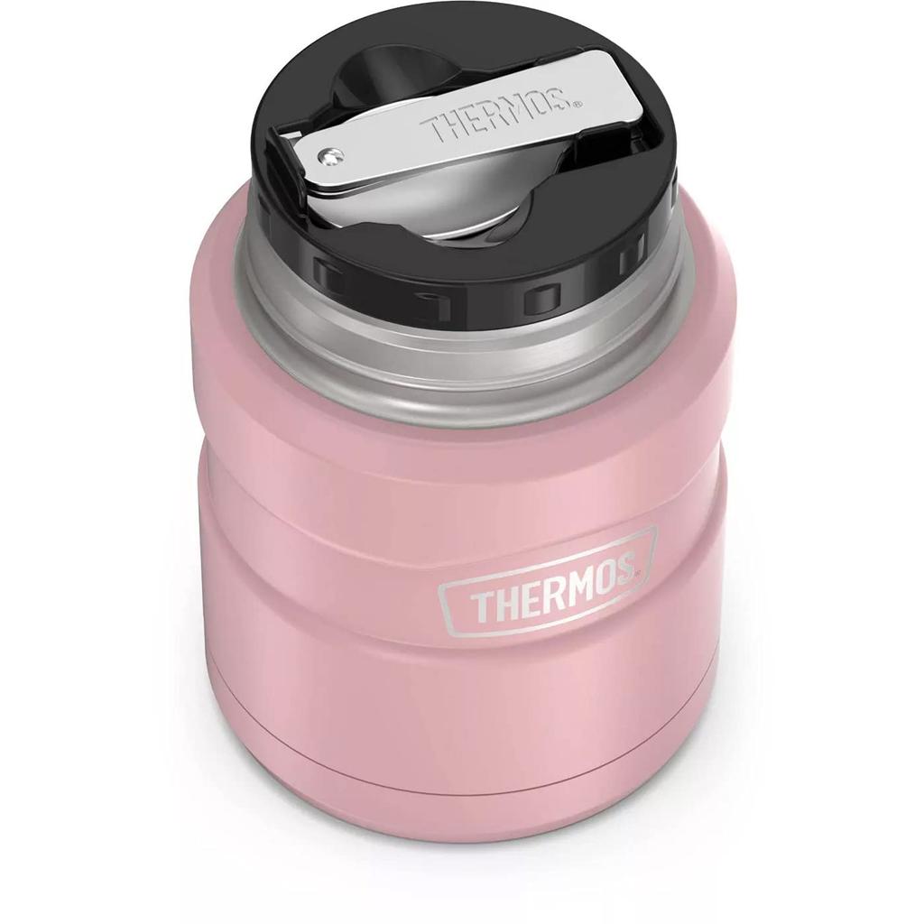 THERMOS ICON Vacuum Insulated Food Jar with 16 Matte Rose Spoon, oz,