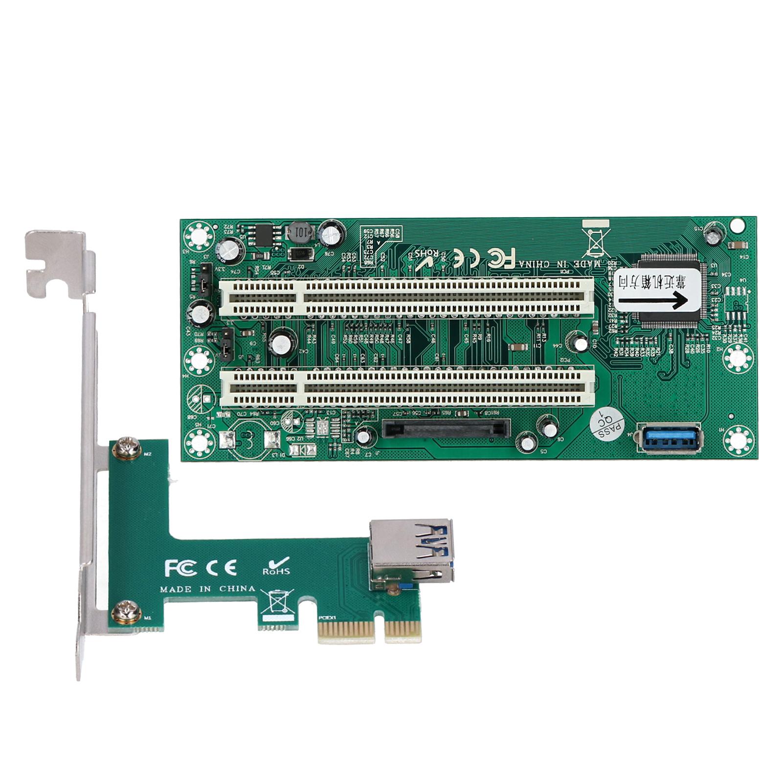 

ST46 Міні PCIE X1 до Подвійної PCI Карти Розширення Конвертер з Портом USB 3.0 Кабель