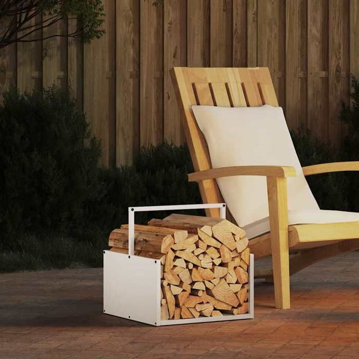 VidaXL Firewood Rack White 40x40x40 Cm 864272