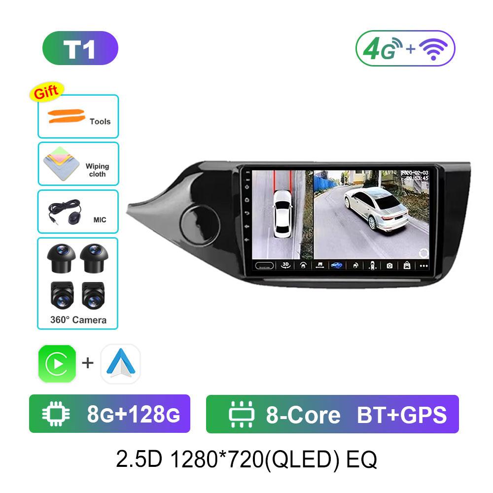 Car Radio Multimedia Player Android 14 for KIA Cee'd CEED JD 2012 - 2018 WiFi DSP Stereo GPS Navigation 4G HD Screen Bluetooth