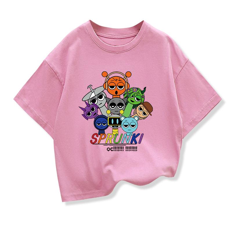 

Летняя детская футболка с коротким рукавом Spunki Игра ужасов Incredibox Топы Мультяшная одежда Футболки Для девочек Мальчиков Детская одежда 100