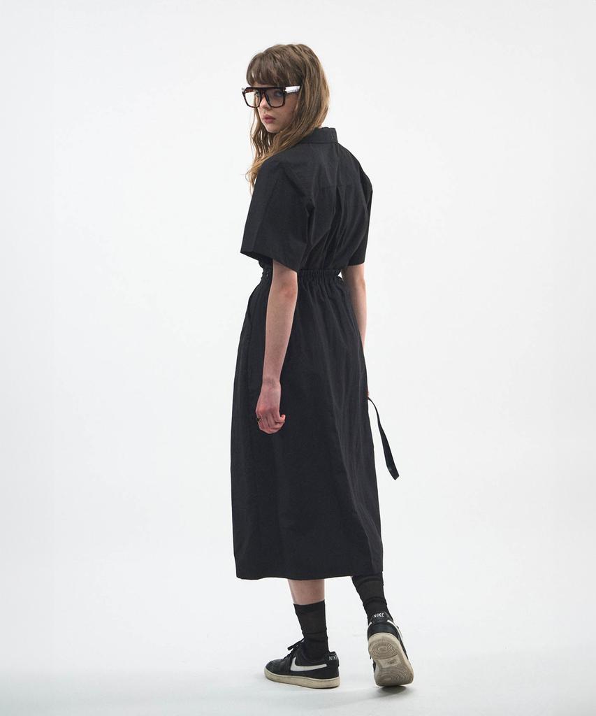 Nil Rise Nylon Maxi Skirt Black