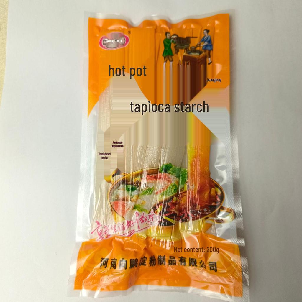 Macarrão de Batata Doce Picante de Sichuan, 200g - Largo, Fresco, Instantâneo para Uso Doméstico ou em Restaurante