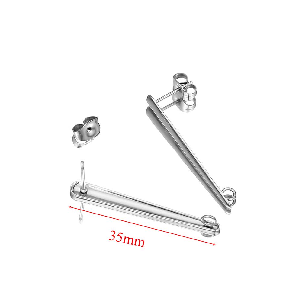 

10pcs Gold Color Fashion Women Earrings Findings Stainless Steel Stud Earring Long Stick Connector Pendant DIY Jewelry Making