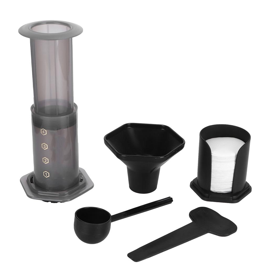 Coffee Press Portable Coffee Maker Household Press Drip Coffee Machine with 400Pcs Filter PaperBlack