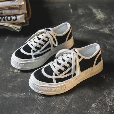 Módní plátěné boty pro ženy 2024 Podzim Platforma Ležérní Dámské Tenisky Dámské Retro Ploché Šněrovací Vulkanizované Boty Zapatos De Mujer