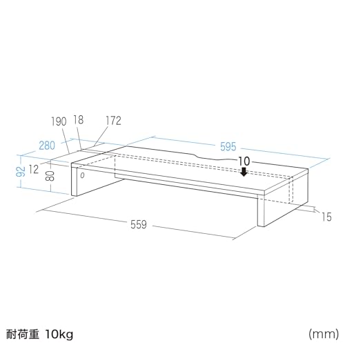 SANWA SUPPLY Desktop Monitor Stand (Black) MR-LC103BK