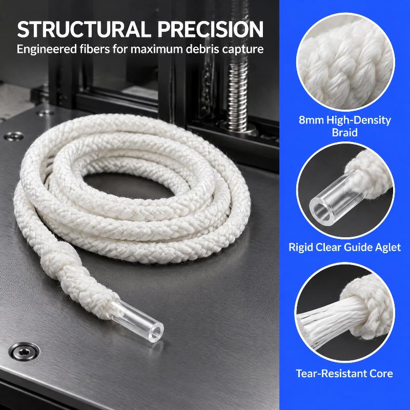 30/40/50Pcs 3D Printer Lead Screw Cleaning Cotton Rope 360 Degree Deep Clean Removes Stubborn Dirt For Printer Maintenance
