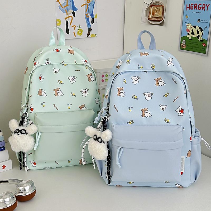Cartoon Print Backpack Student Schoolbag Women's Lightweight Backpack