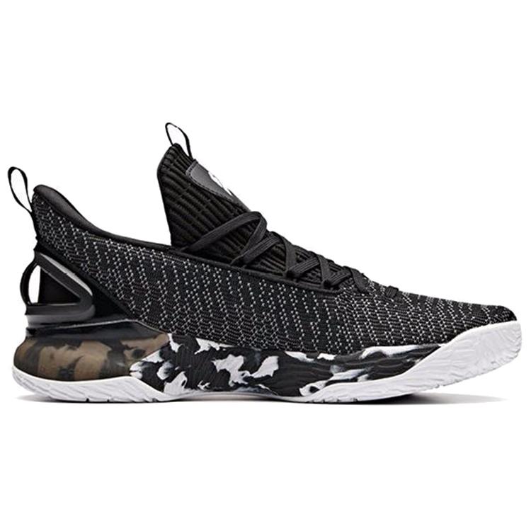 Anta KT4 KT Cushioning Slip Resistant Low top Basketball Shoes Men's Black White 11921601-3