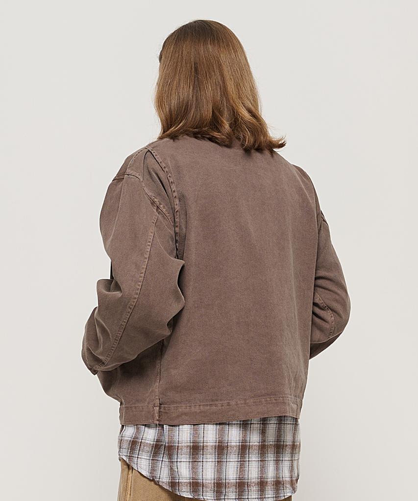 Cargobros Vintage Pigment Work Trucker Jacket (Brown)