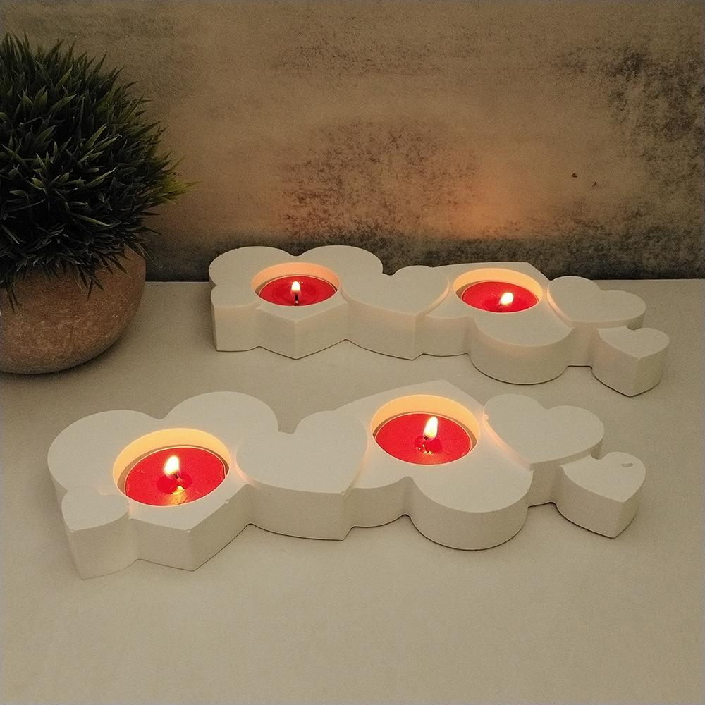 Heart Shaped Tea Lights Silicone Mould Love Tea Lights Valentine's Day Candle Mold Plaster Decoration Molds