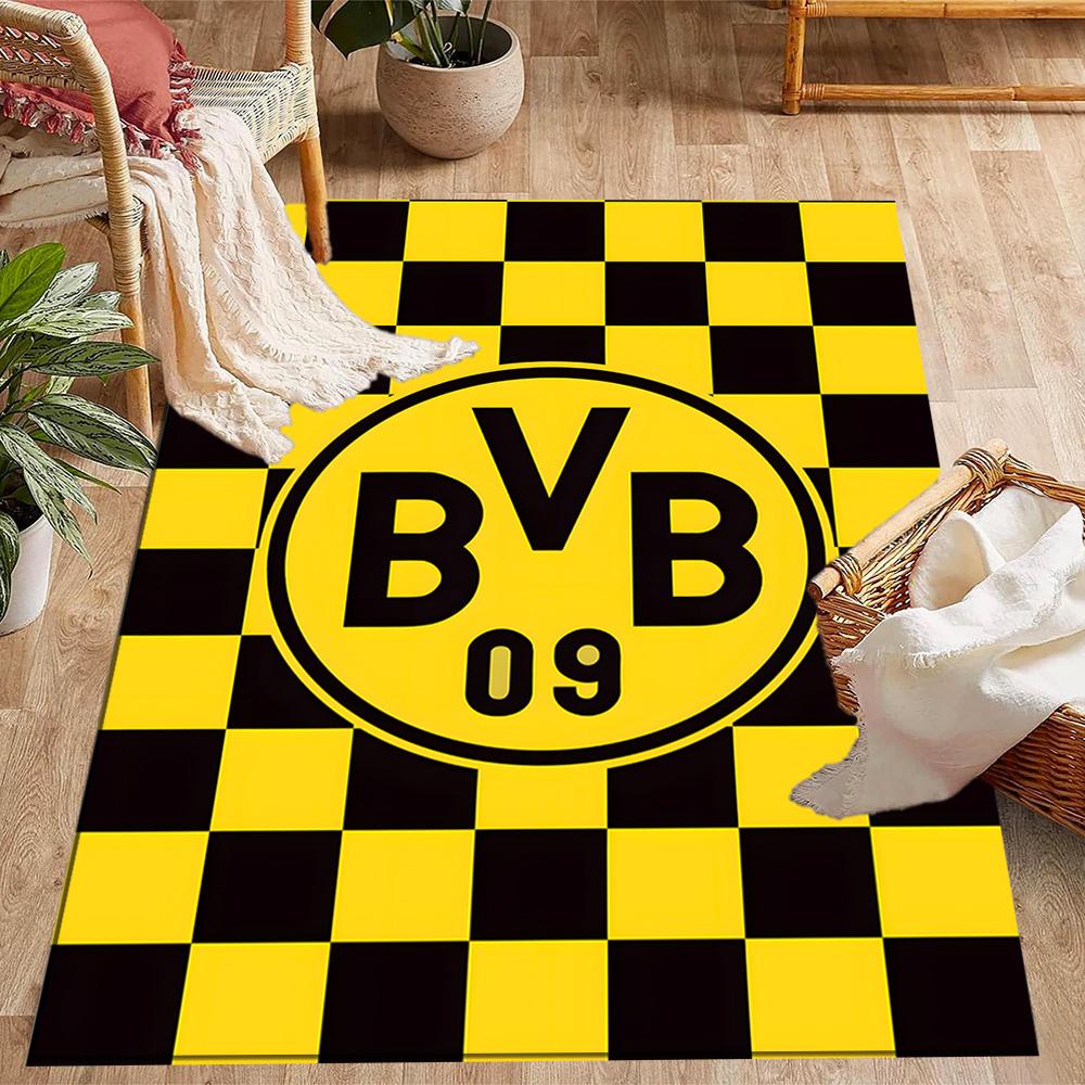 Χαλάκια Αντιολισθητικά με Θέμα Splatter Art - Λογότυπο Bvb 09 - Διακόσμηση Σπιτιού από Πολυεστέρα, Κατάλληλα για Υπνοδωμάτια, Σαλόνια, Εισόδους, Στούντιο και Διακοσμήσεις