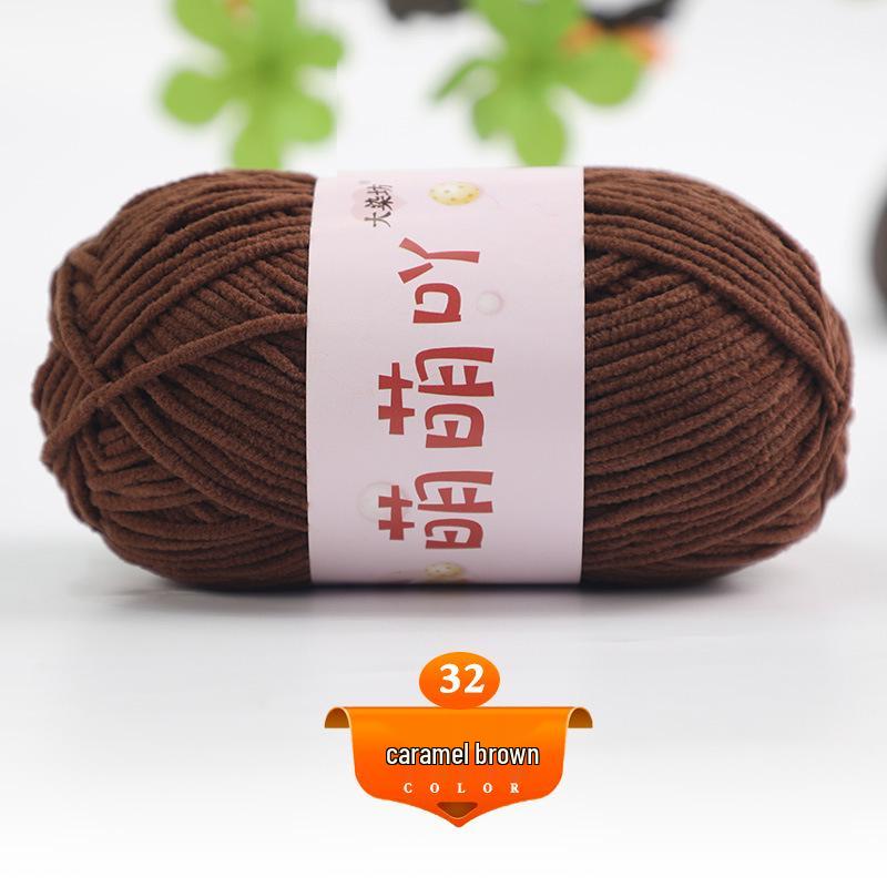 Medium Thick Chenille Yarn for Handmade Crochet Bags & Dolls