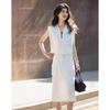 Demana Women's Summer Workwear Cotton Vest & Skirt Set