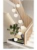 Nordic Solid Wood Spiral Staircase Chandelier for Dining Room and Mezzanine