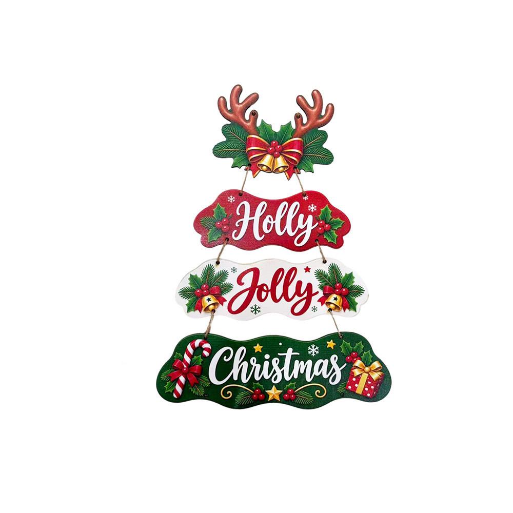 Christmas Santa Claus Wooden Hanging Ornament For Holiday Door Decor