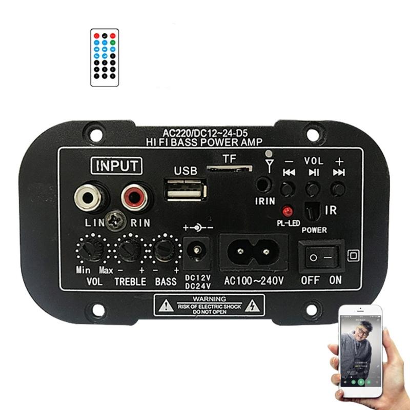HiFi Bass Power AMP 30-120W Bluetooth-compatible Amplifier Board Audio-AMP DIY FM-Radio 12V/24V/110V/220V Single Channel
