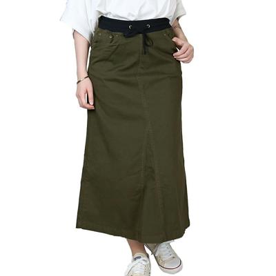 Stretch Twill Long Maxi Size 3L Wc-0109 [jungle Jalopy] Skirt, Skirt, Women's, Khaki,