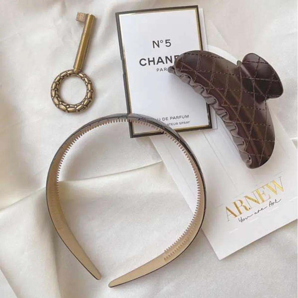 Italian luxury hair clip headband Headband: Dark Brown
