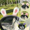 Urocze naklejki 3D z uszami królika Pasek chroniący przed uderzeniami Samochodowe lusterko wsteczne Dekoracja wnętrza Pluszowa naklejka Kawaii na lusterko wsteczne Dekor
