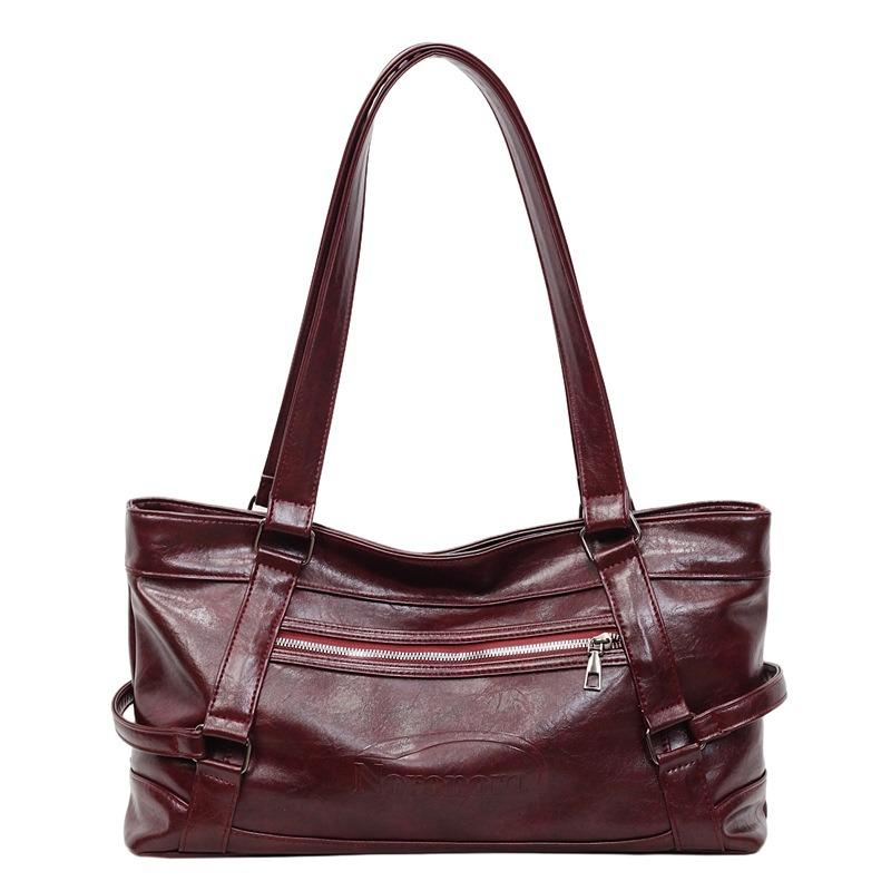 Large-capacity Commuter Tote Bag Women's Autumn New Fashionable and Simple Oblique Span Bag Shoulder Bag Retro Armpit Bag