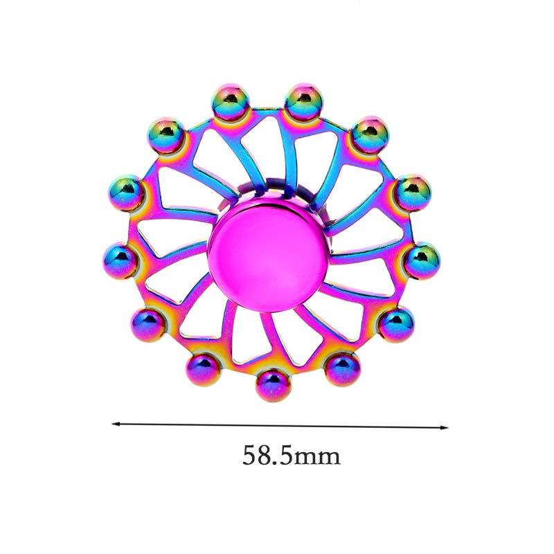 New Colorful Rainbow Alloy Fingertip Gyro Decompression Creativity Finger Spinners Hand Fidget Small Toys