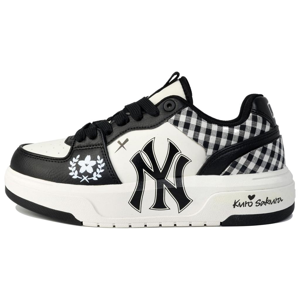 MLB Chunky Liner Slip Resistant Low top Skateboard Shoes Unisex Black White 3ASXCA12N-50WHS(Team113- BOX)