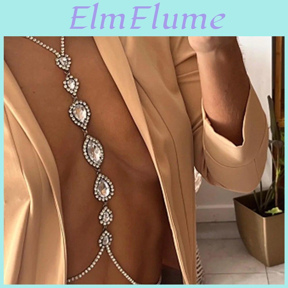Necklace Fashion Drop Sexy Water Chest Chain For Women Luxury Rhinestone Body Chain Party Waist Chain Jewelry Accessories Gift