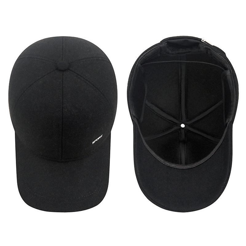Herren Herbst Winter Hut Mittelalterliche und Ältere Dickes Fleece Papa Baumwollmütze Ohrenschutz Wolle Kältefest Warm Baseballkappe